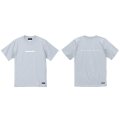 【BIGサイズ対応商品】Grande.F.Pブラッシングロゴ.プレミアムコットン半袖Tシャツ　フロストブルー（スカイグレー）ｘホワイト