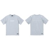 【BIGサイズ対応商品】Grande.F.Pブラッシングロゴ.プレミアムコットン半袖Tシャツ　フロストブルー（スカイグレー）ｘホワイト