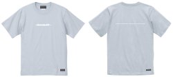 画像1: 【BIGサイズ対応商品】Grande.F.Pブラッシングロゴ.プレミアムコットン半袖Tシャツ　フロストブルー（スカイグレー）ｘホワイト