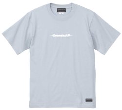 画像2: 【BIGサイズ対応商品】Grande.F.Pブラッシングロゴ.プレミアムコットン半袖Tシャツ　フロストブルー（スカイグレー）ｘホワイト