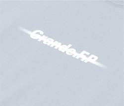 画像4: 【BIGサイズ対応商品】Grande.F.Pブラッシングロゴ.プレミアムコットン半袖Tシャツ　フロストブルー（スカイグレー）ｘホワイト