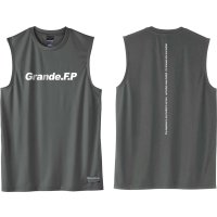 【BIGサイズ対応】Grande.F.P.ストレッチノースリーブシャツ　ダークグレーｘホワイト