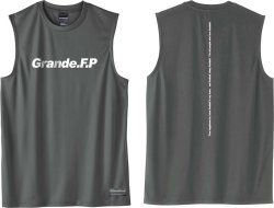 画像1: 【BIGサイズ対応】Grande.F.P.ストレッチノースリーブシャツ　ダークグレーｘホワイト