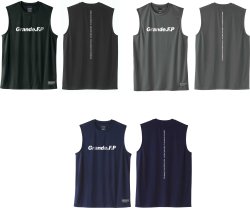 画像7: 【BIGサイズ対応】Grande.F.P.ストレッチノースリーブシャツ　ダークグレーｘホワイト