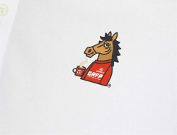 画像3: 【完全予約販売】 【ジュニア〜BIGサイズ対応商品】ｘ豊田歩コラボ.「コーヒーブレイク暴れ馬くん」サポートドライメッシュ半袖ポロシャツ　ホワイト