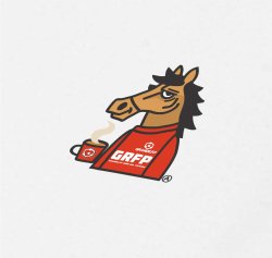 画像3: 【完全予約販売】 【ジュニア〜BIGサイズ対応商品】ｘ豊田歩コラボ.「コーヒーブレイク暴れ馬くん」サポートコットン半袖Tシャツ　ホワイト