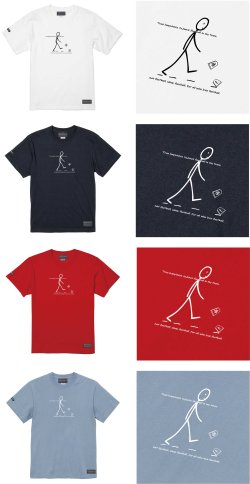 画像5: 【完全予約販売】 【ジュニア〜BIGサイズ対応商品】ｘ豊田歩コラボ.「歩棒人間くん」イラスト.サポートコットン半袖Tシャツ　ホワイト