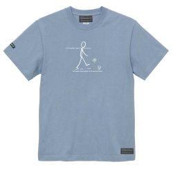 画像1: 【先行予約販売：お届け日指定不可.2025年9月上旬〜9月中旬.　お届け商品】 【ジュニア〜BIGサイズ対応商品】ｘ豊田歩コラボ.「歩棒人間くん」イラスト.サポートコットン半袖Tシャツ　アシッドブルー