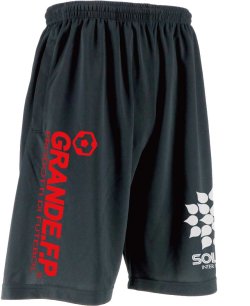 画像1: 【ジュニアサイズ対応商品】グランデ・エフ・ピー.プロトタイプ.ドライメッシュハーフパンツ　ブラックｘレッドｘホワイト