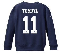 画像2: 【先行予約販売:2025年11月中旬〜下旬発売〜お届け商品 BIGサイズ対応商品】【特典:2025年11月1日.AM:11:00までにご注文に限りスペシャルプライス:¥10.800→¥10.000(税別)】TOMOYA・NO.11&Mマーク.刺繍.スウェットクルー ネイビー