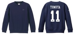 画像1: 【先行予約販売:2025年11月中旬〜下旬発売〜お届け商品 BIGサイズ対応商品】【特典:2025年11月1日.AM:11:00までにご注文に限りスペシャルプライス:¥10.800→¥10.000(税別)】TOMOYA・NO.11&Mマーク.刺繍.スウェットクルー ネイビー
