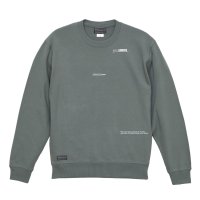 GRANDE.F.P スキャッタードロゴプリントスウェットクルー.トレーナー　ストーングリーン