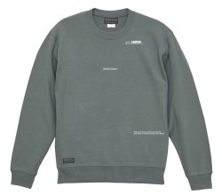 画像1: GRANDE.F.P スキャッタードロゴプリントスウェットクルー.トレーナー　ストーングリーン