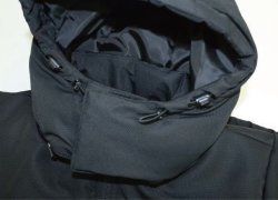 画像3: 【BIGサイズ対応】GRANDE.F.P.ハイパーロゴフーデッドウォーマーハーフジャケット　ブラックｘホワイト