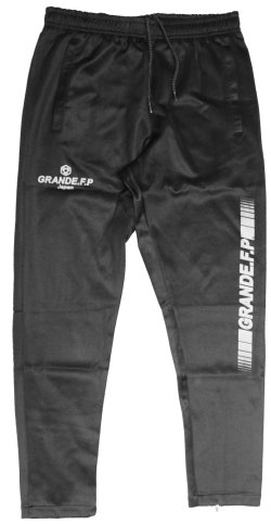 画像1: 【BIGサイズ対応】GRANDE.F.P.ハイパーロゴジャージロングパンツ　ブラックｘホワイト