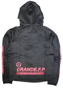 画像2: 【ジュニアサイズ対応】GRANDE.F.P.ハイパーロゴフーデッドジャージジャケット　ブラックｘレッド