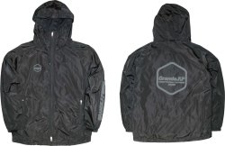 画像1: 【BIGサイズ対応】Grande.F.P.Japan.ヘキサゴン.アクティブライトウェザーフードジャケット（裏メッシュ付）　ブラックｘグレー