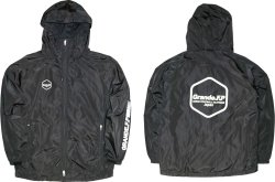 画像1: 【BIGサイズ対応】Grande.F.P.Japan.ヘキサゴン.アクティブライトウェザーフードジャケット（裏メッシュ付）　ブラックｘホワイト