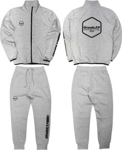 画像4: 【BIGサイズ対応商品】Grande.F.P.Japan.ヘキサゴン.ドライスウェットジャージトラックパンツ　グレーｘブラック