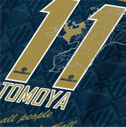 画像7: 【完全予約販売：2026年3月下旬発売〜お届け商品】 【ジュニア〜BIGサイズ対応商品】 2026バージョン.見木友哉ｘGRANDE.F.Pコラボ.TOMOYA・NO.11昇華転写サポートプラシャツ.長袖　ネイビーｘゴールド