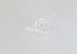 画像4: 【BIGサイズ対応商品】 ■GRANDE.F.Pヘキサゴンマーク刺繍.半袖Tシャツ　フロストブルー（スカイグレー）