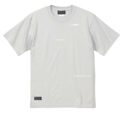 画像2: 【BIGサイズ対応商品】 ■GRANDE.F.P スキャッタードロゴプリント半袖Tシャツ　フロストブルー（スカイグレー）ｘホワイト