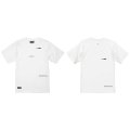 【BIGサイズ対応商品】 ■GRANDE.F.P スキャッタードロゴプリント半袖Tシャツ　ホワイトｘブラック