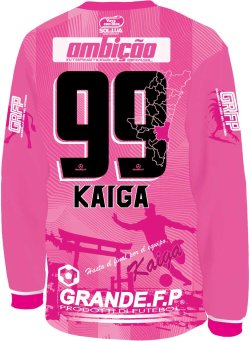 画像4: 【完全予約販売：2026年10月上旬発売〜お届け商品・お届け指定日不可】 【ジュニア〜BIGサイズ対応商品】 宮崎.村越凱光選手ｘGRANDE.F.Pコラボ.Kaiga・NO.99.昇華転写サポートプラシャツ.長袖 　ピンクｘホワイト