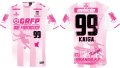 【完全予約販売：2026年10月下旬発売〜お届け商品・お届け指定日不可】 【ジュニア〜BIGサイズ対応商品】 宮崎.村越凱光選手ｘGRANDE.F.Pコラボ.Kaiga・NO.99.昇華転写サポートプラシャツ.半袖 　ホワイトｘピンク