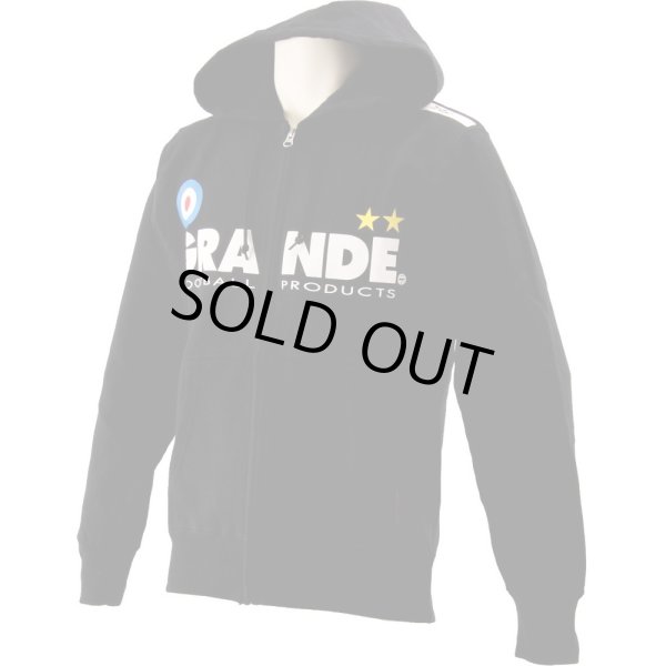 画像1: GRANDE プロトタイプ ヘビージップパーカー ブラック/ホワイト