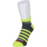 画像: GRANDE.F.P.ボーダー柄アンクルソックス　ヘザーチャコールグレーｘ蛍光イエロー