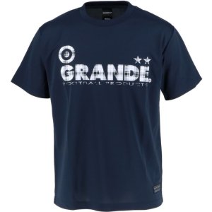 画像: 【キッズ＆ジュニアサイズ】GRANDE タータンチェック柄 ジュニアドライメッシュTシャツ　ネイビー/ホワイト