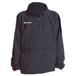 画像: GRANDE.F.P ナイロンアノラックハーフジップパーカー ブラック×ホワイト