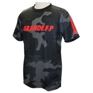 画像: GRANDE.F.P カモ.トレーニングメッシュシャツ ブラック×レッド