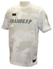 画像1: GRANDE.F.P カモ.トレーニングメッシュシャツ ホワイト×グレー
