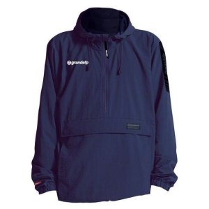 画像: GRANDE.F.P ナイロンアノラックハーフジップパーカー ネイビー×ホワイト