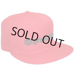 画像: grandefp.3D刺繍フラットバイザーキャップ　レッド