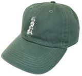 画像: GRANDE.F.P. サッカーボーイ刺繍ウォッシュドツイル．ＢＢ．キャップ　ダーク・グリーンｘホワイト