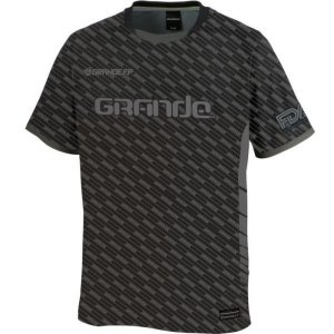 画像: GRANDE.F.Pバイヤスロゴ.プラクティスシャツ.ジュニアサイズ　ブラック/グレー