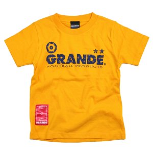 画像: GRANDE.F.P　モノグラム柄プリント.コットンTシャツ.キッズサイズ　イエローｘネイビー