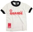 画像1: GRANDE.F.P　"Lasali″リンガーTシャツ.キッズサイズ　ホワイトｘブラック