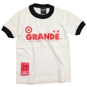 画像: GRANDE.F.P　"Lasali″リンガーTシャツ.キッズサイズ　ホワイトｘブラック