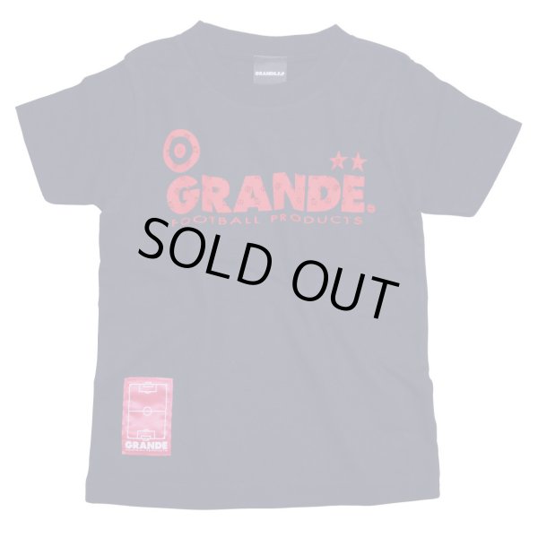 画像1: GRANDE.F.P　モノグラム柄プリント.コットンTシャツ.キッズサイズ　ネイビーｘレッド