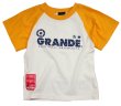 画像1: GRANDE.F.P　モノグラム柄２トーンラグランTシャツ.キッズサイズ　ホワイトｘイエロー