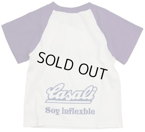 画像2: GRANDE.F.P　"Lasali″２トーンラグランTシャツ.キッズサイズ　ホワイトｘパープル