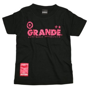 画像: GRANDE.F.P　モノグラム柄プリント.コットンTシャツ.キッズサイズ　ブラックｘピンク