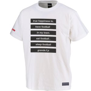 画像: グランデ・エフ・ピー、Happiness！メッセージ.ボックスロゴTシャツ　ホワイトｘブラック