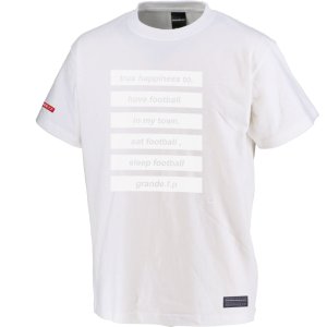 画像: グランデ・エフ・ピー、Happiness！メッセージ.ボックスロゴTシャツ　ホワイトｘホワイト