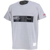 画像: GRANDE.F.P.パネルロゴプリント.ヘビーウエイト.ポケット付.半袖Tシャツ　ヘザーグレーｘブラック