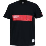 画像: GRANDE.F.P.パネルロゴプリント.ヘビーウエイト.ポケット付.半袖Tシャツ　ブラックｘレッド